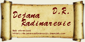 Dejana Radinarević vizit kartica